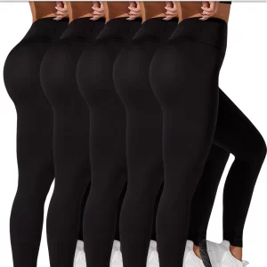 5 Pack Plus Size Super Soft Leggings for Women, High Waisted Tummy Control No See Through Workout Yoga Running Pants Leggings