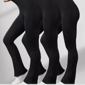 3 Pack Women's Super Soft Flare Pants High Waisted Tummy Control Workout Yoga Push Up Gym Fitness Long Leggings Bell Bottoms